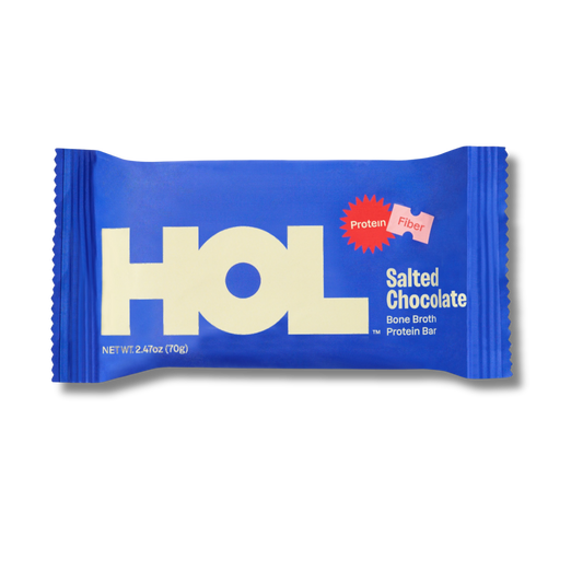 HOL Health Club Salted Chocolate Bone Broth Protein Bar (2.47oz Bar)