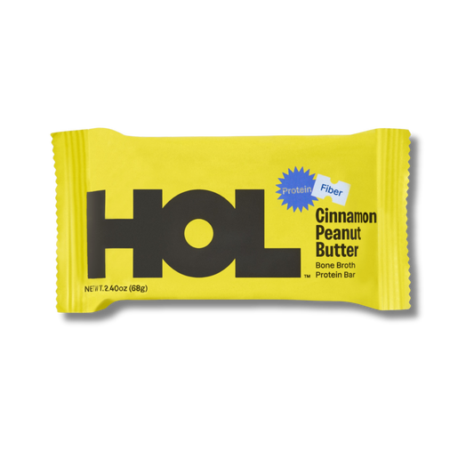 HOL Health Club Cinnamon Peanut Butter Bone Broth Protein Bar (2.4oz Bar)