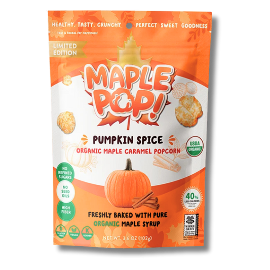 Pumpkin Spice Organic Maple Caramel Popcorn (3.6oz Bag)