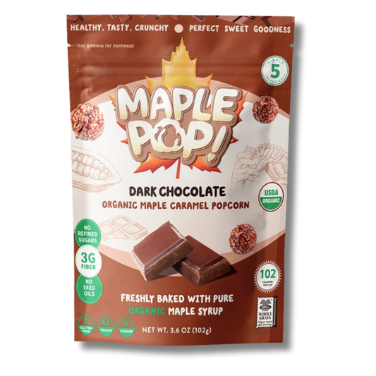 Dark Chocolate Organic Maple Caramel Popcorn (3.6oz Bag)