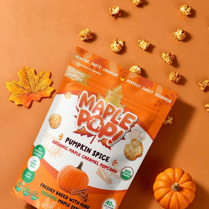 Pumpkin Spice Organic Maple Caramel Popcorn (3.6oz Bag)