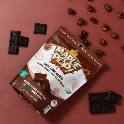 Dark Chocolate Organic Maple Caramel Popcorn (3.6oz Bag)