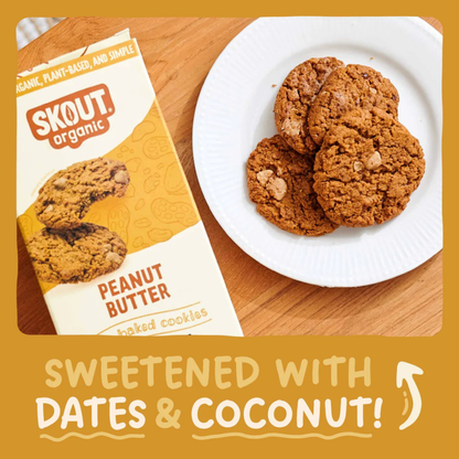 Skout Organic Peanut Butter Soft Baked Cookies (Box of 10 Cookies, 12g Each)