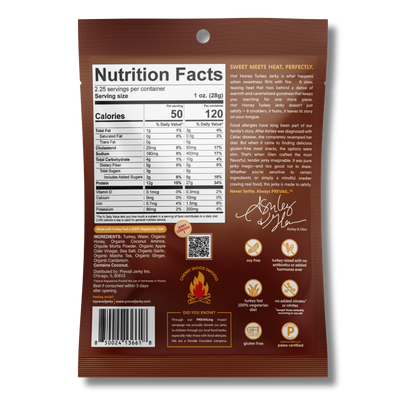 Prevail Hot Honey Turkey Jerky (2.25oz Bag)