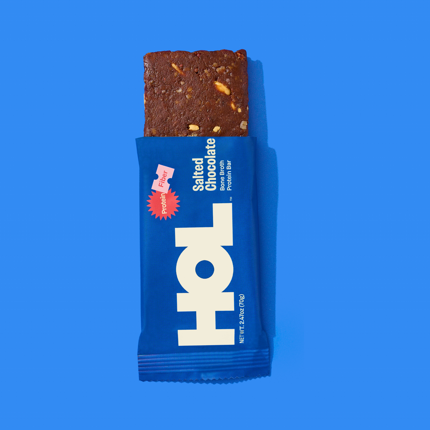 HOL Health Club Salted Chocolate Bone Broth Protein Bar (2.47oz Bar)