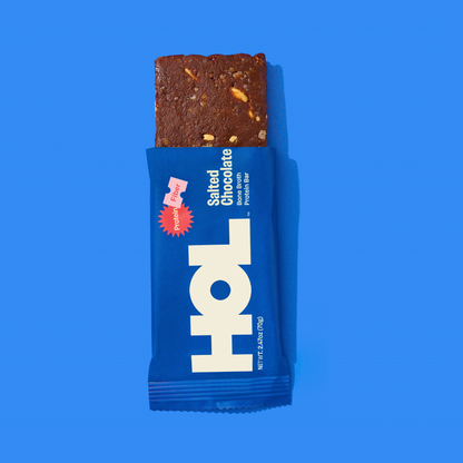 HOL Health Club Salted Chocolate Bone Broth Protein Bar (2.47oz Bar)