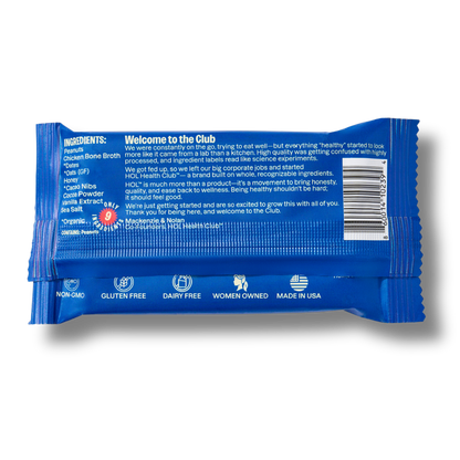 HOL Health Club Salted Chocolate Bone Broth Protein Bar (2.47oz Bar)