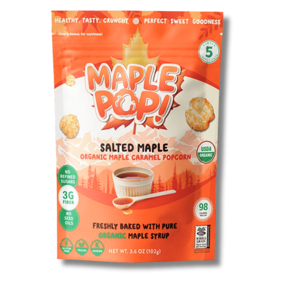Salted Maple Organic Maple Caramel Popcorn (3.6oz Bag)