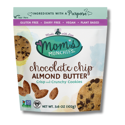 Mom's Munchies Chocolate Chip Almond Butter Cookies (3.6oz Bag)