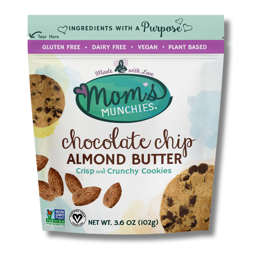 Mom's Munchies Chocolate Chip Almond Butter Cookies (3.6oz Bag)
