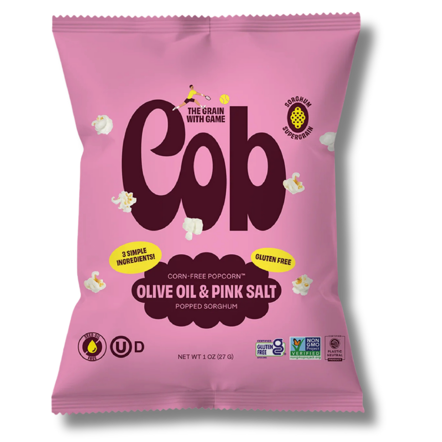 Cob Foods Olive Oil Pink Salt Popped Sorghum (1oz Bag)