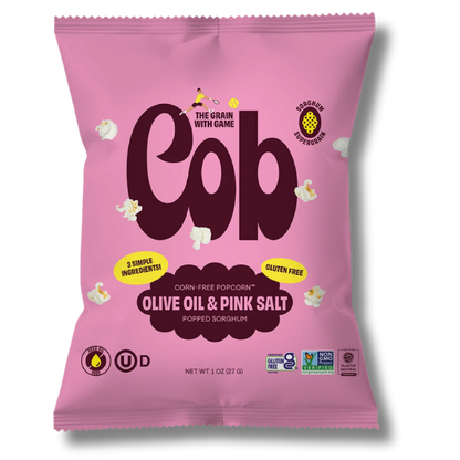 Cob Foods Olive Oil Pink Salt Popped Sorghum (1oz Bag)