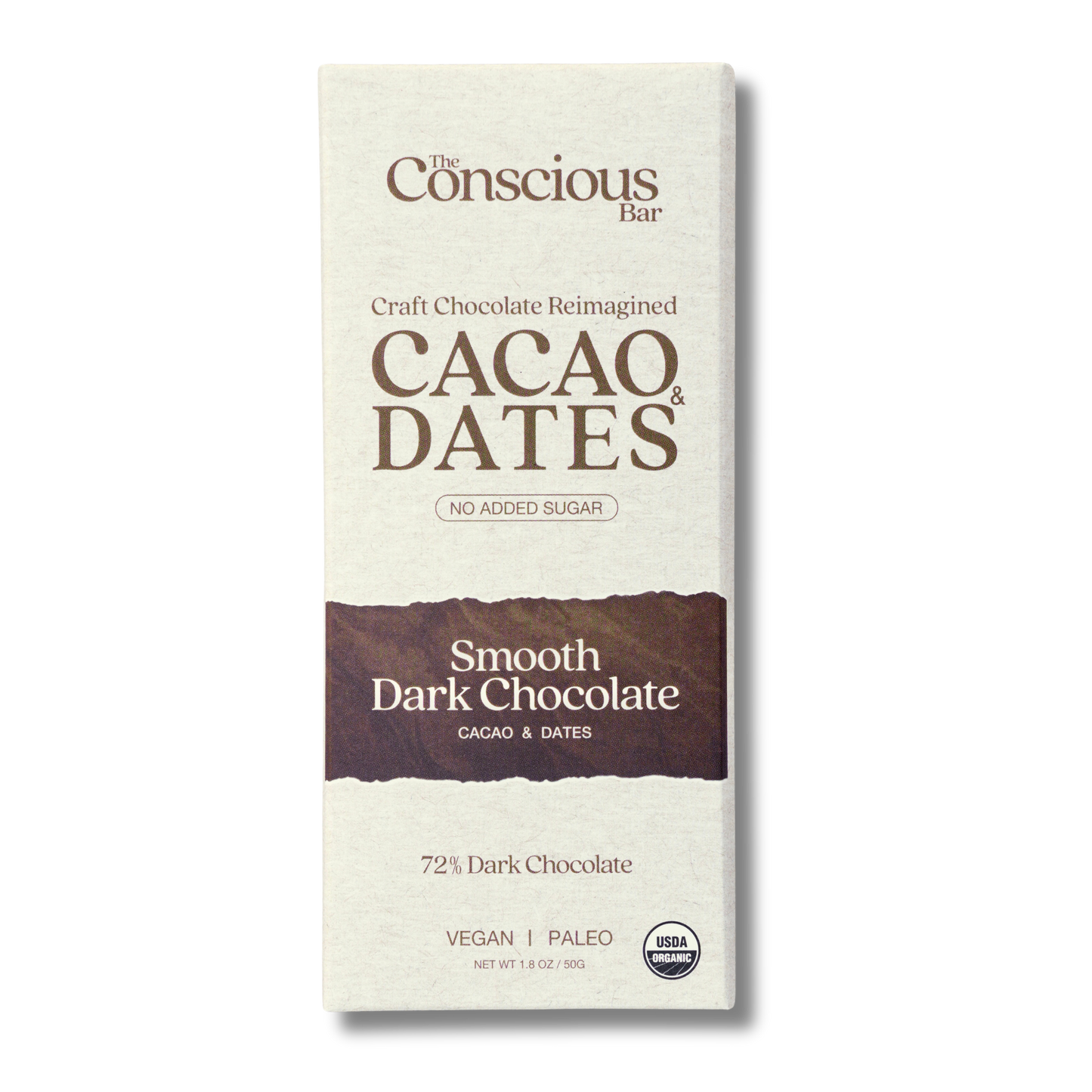 The Conscious Bar Smooth Dark Chocolate (1.8oz Bar)