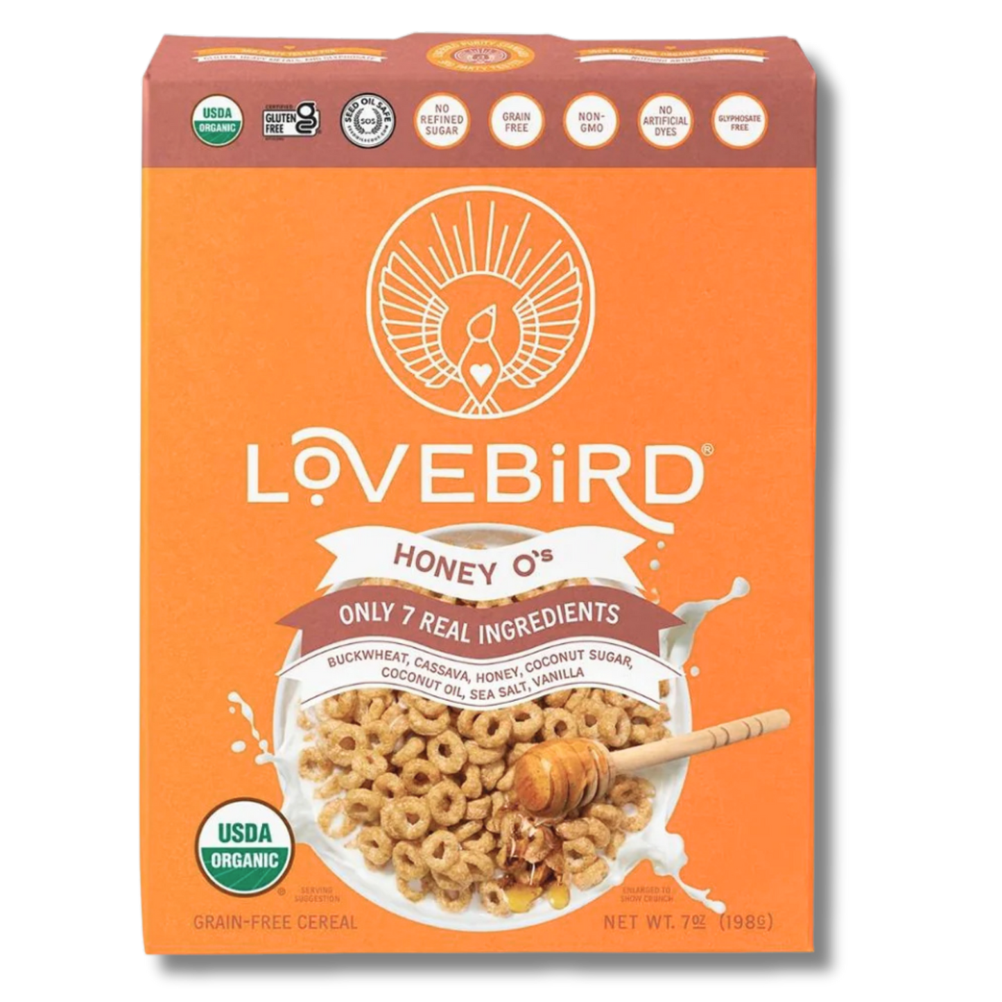 Lovebird Honey O's Cereal (7oz Box)