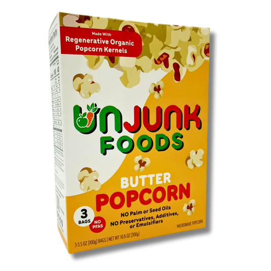 Unjunk Foods Butter Popcorn (3 x 3.5oz Bags)