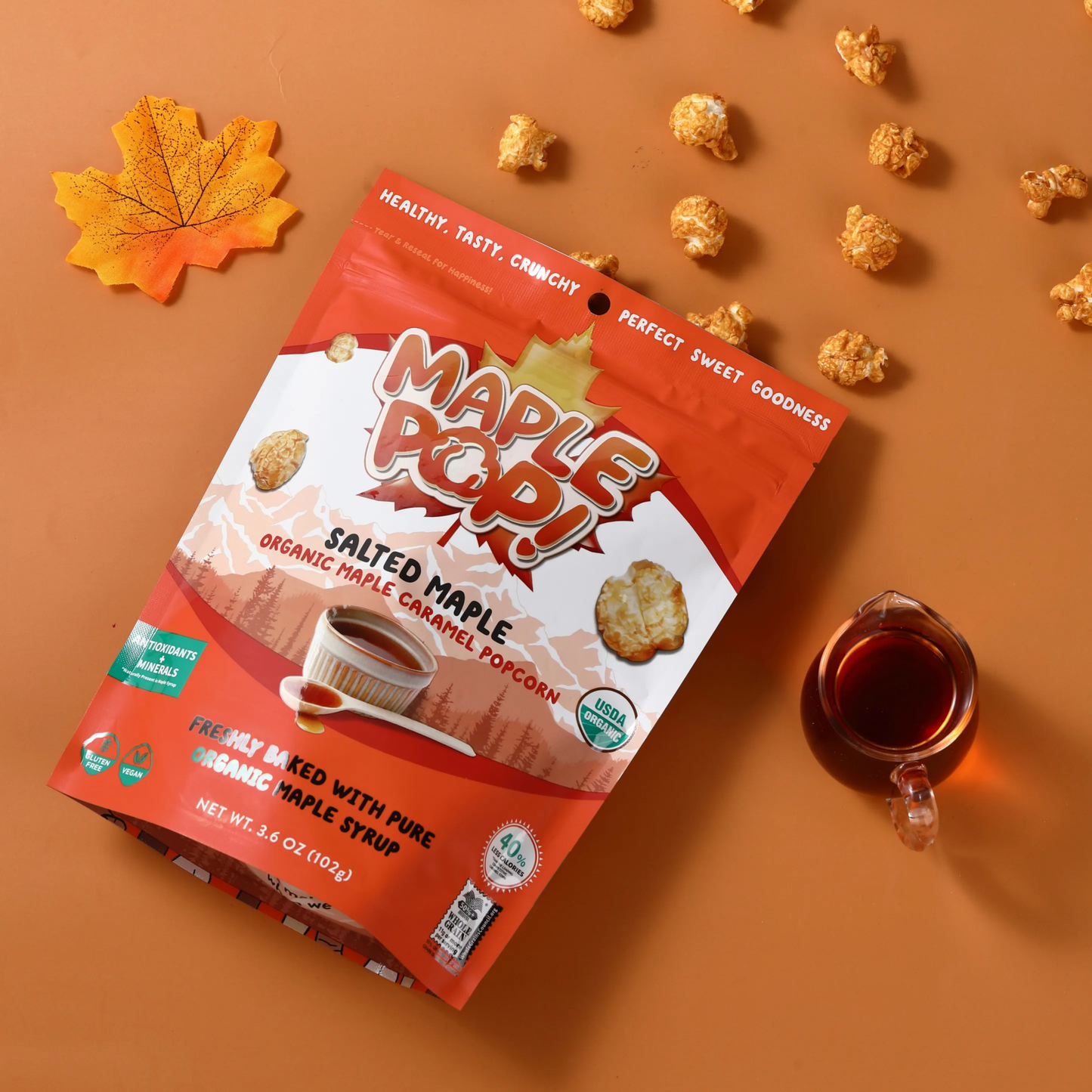 Salted Maple Organic Maple Caramel Popcorn (3.6oz Bag)