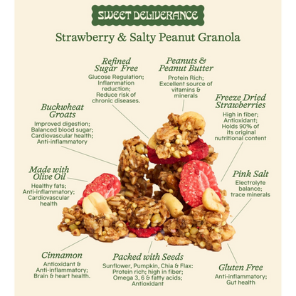Sweet Deliverance Strawberry & Salty Peanut Granola (2oz Snack Pack)