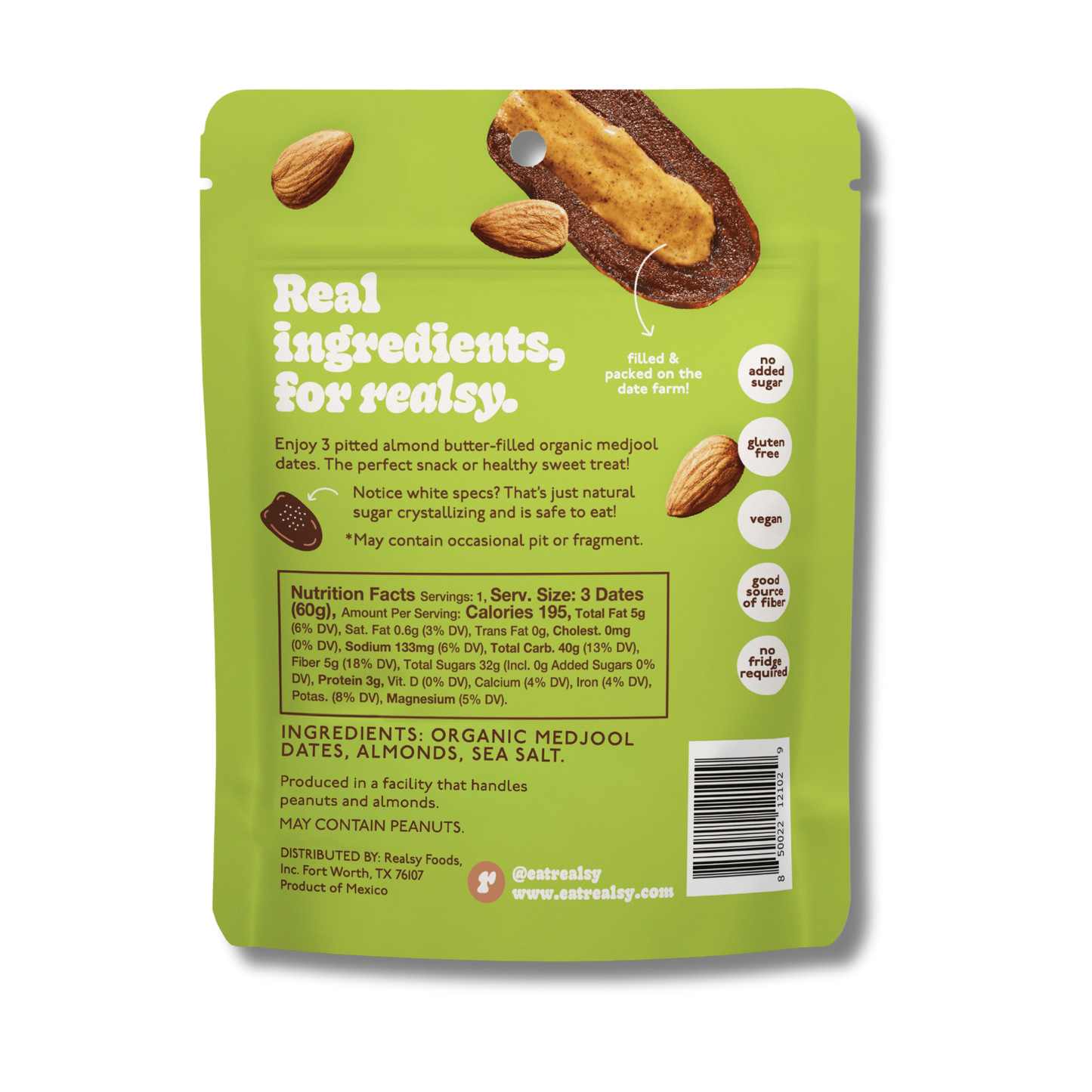 Realsy Almond Butter Dates (2.1oz Bag)