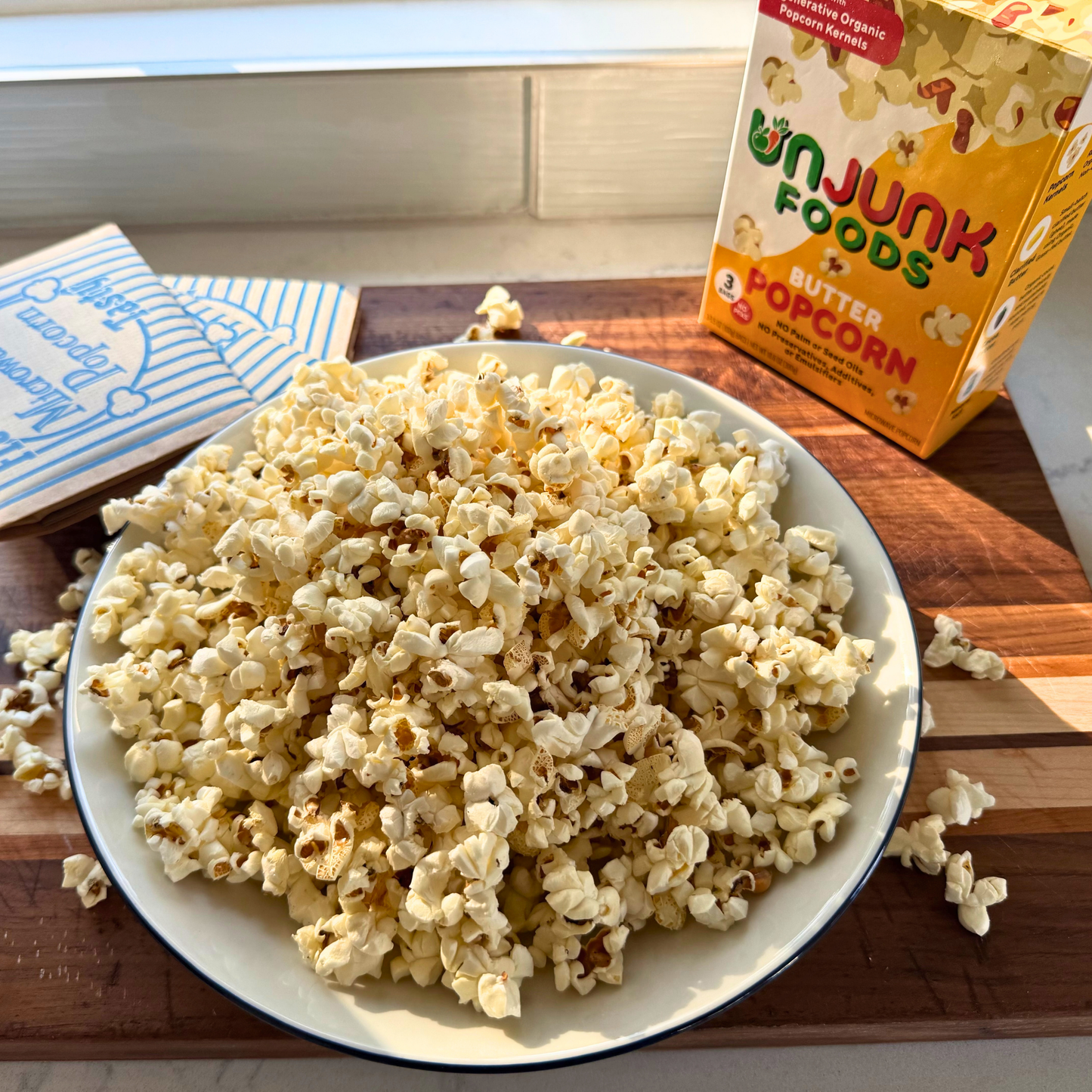 Unjunk Foods Butter Popcorn (3 x 3.5oz Bags)
