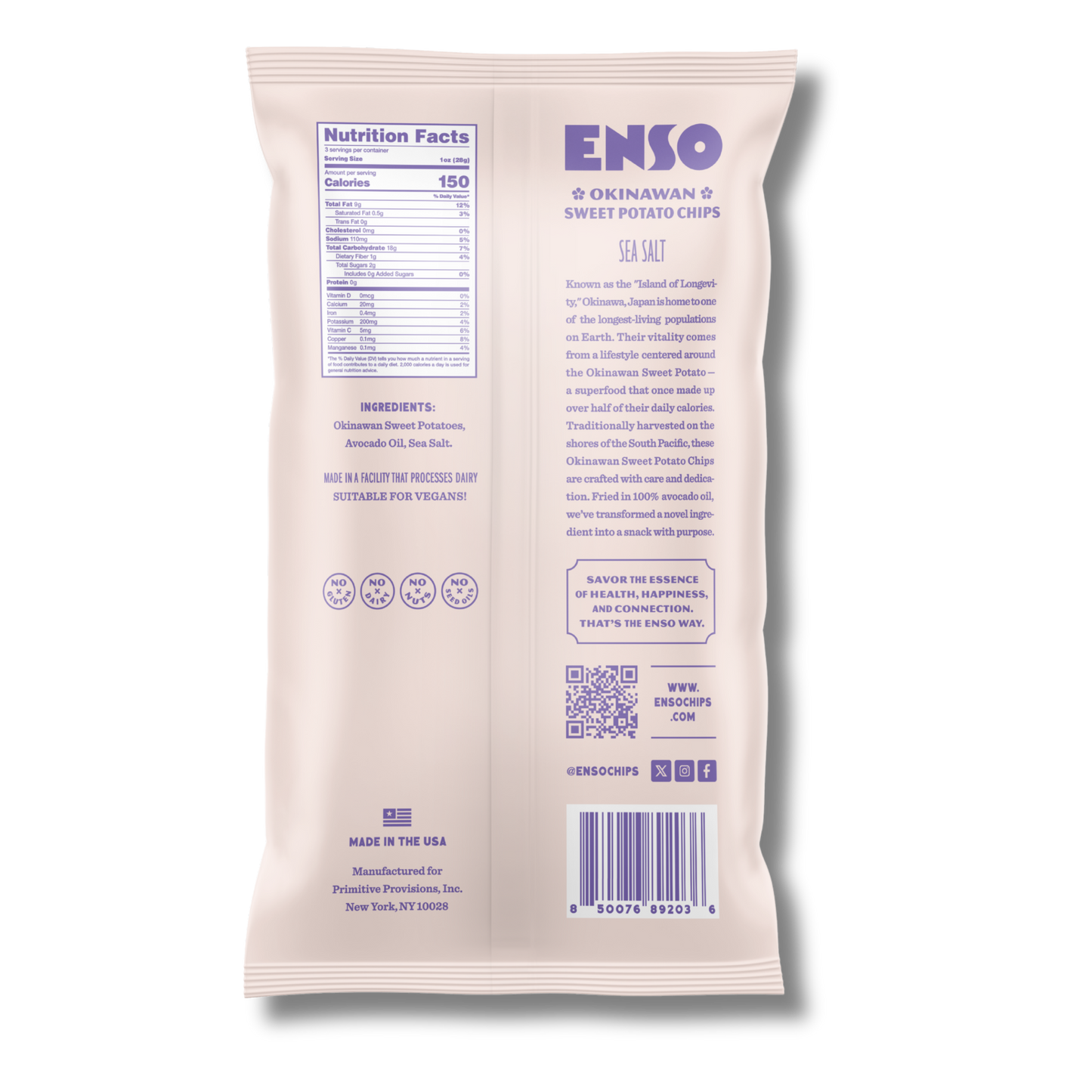 Enso Sea Salt Okinawan Sweet Potato Chips (3oz Bag)