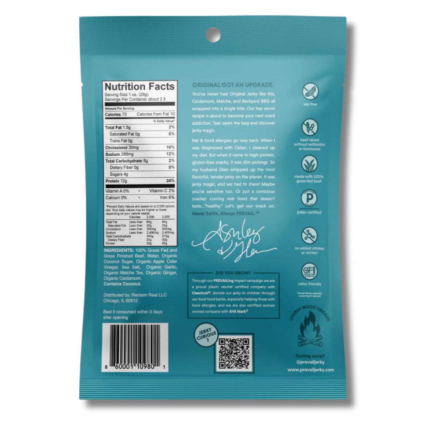 Prevail Original Beef Jerky (2.25oz Bag)