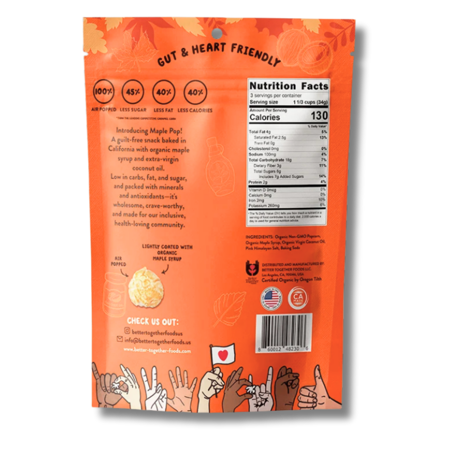 Salted Maple Organic Maple Caramel Popcorn (3.6oz Bag)