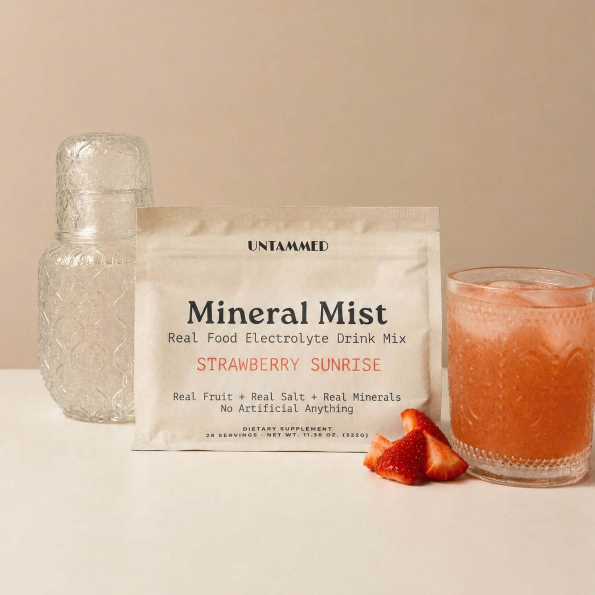 Strawberry Sunrise Real-Food Electrolyte Drink Mix (28-Serving Bag)
