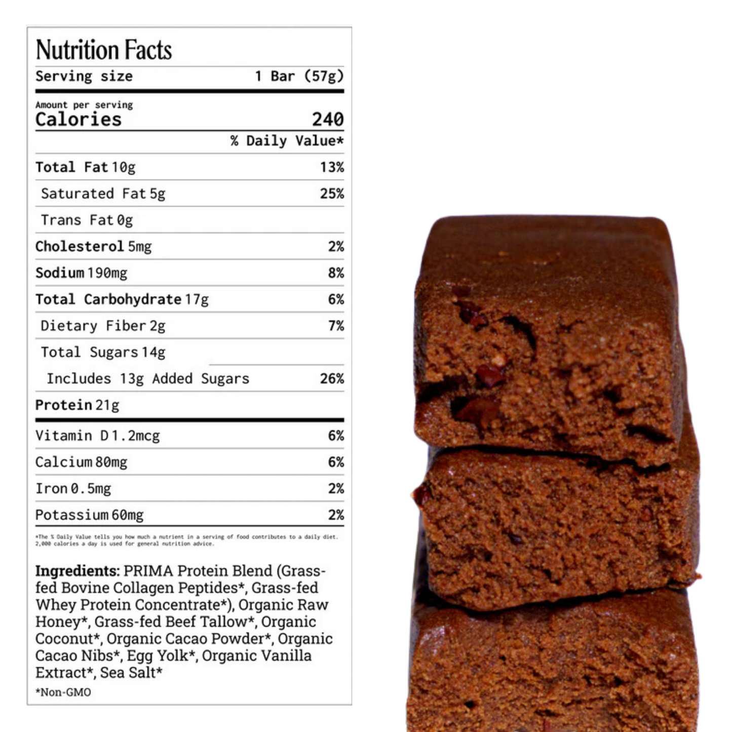 PRIMA Cacao Protein Bar (2oz Bar)