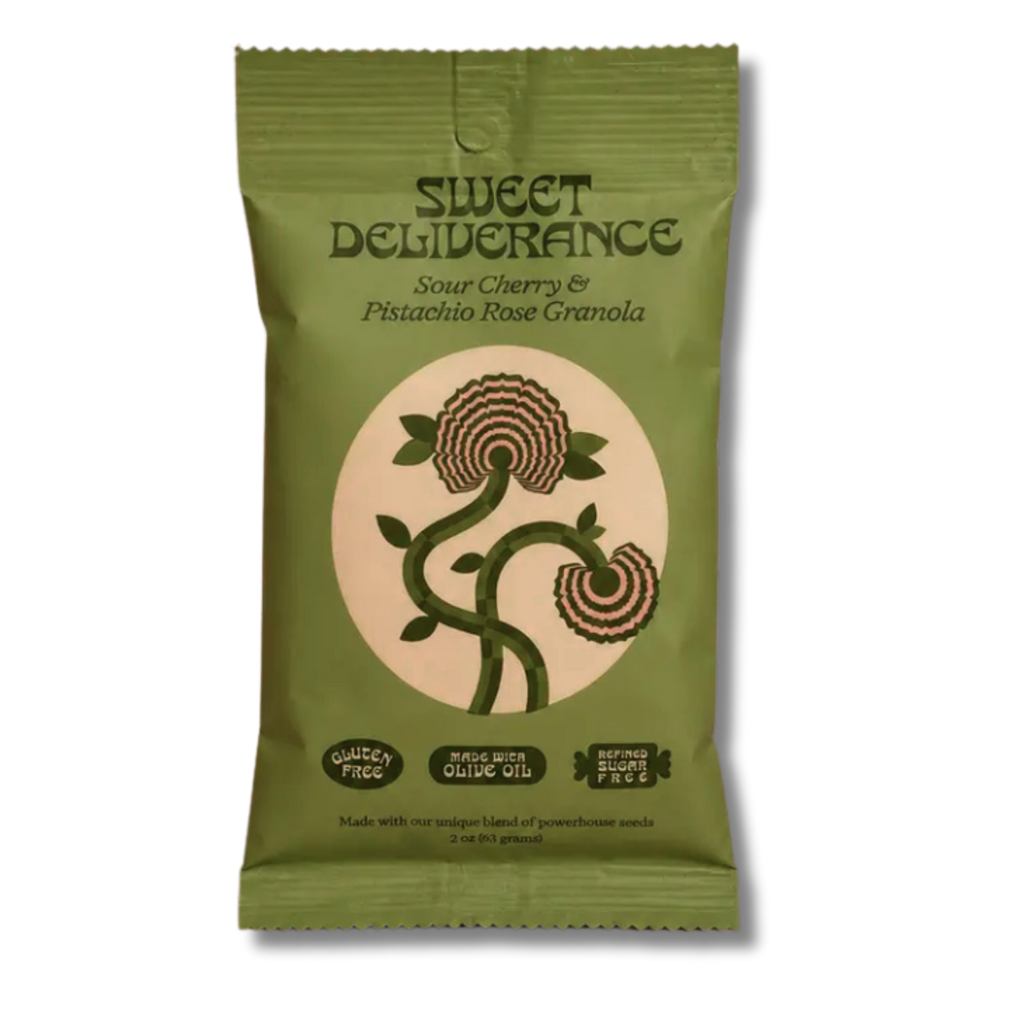 Sweet Deliverance Sour Cherry & Pistachio Rose Granola (2oz Snack Pack)