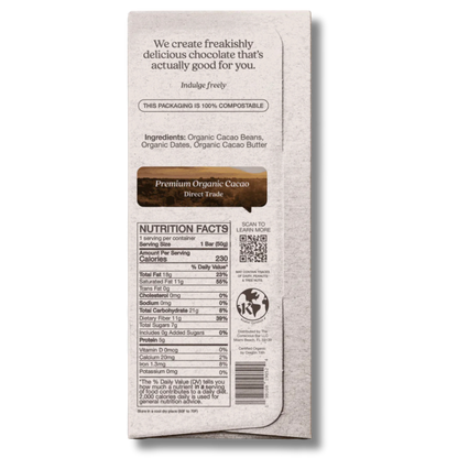 The Conscious Bar Smooth Dark Chocolate (1.8oz Bar)
