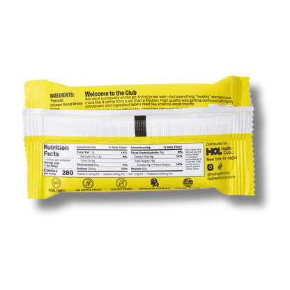 HOL Health Club Cinnamon Peanut Butter Bone Broth Protein Bar (2.4oz Bar)