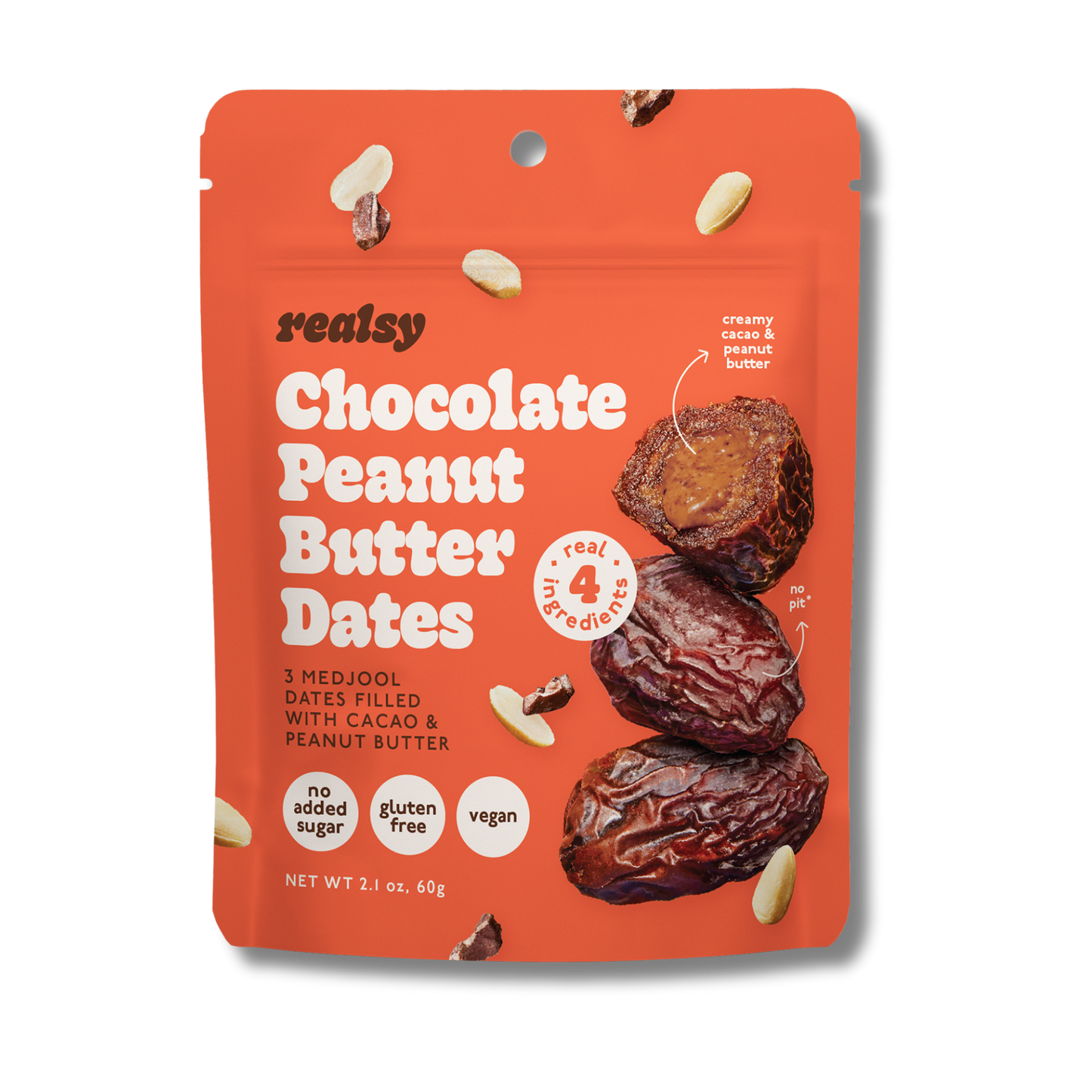 Realsy Chocolate Peanut Butter Dates (2.1oz Bag)