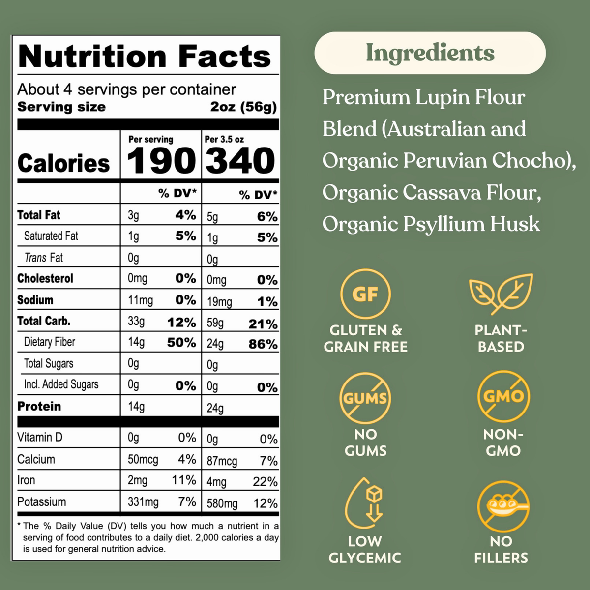 Lupin Strozzapreti Protein, High-Fiber GF Pasta (8oz)