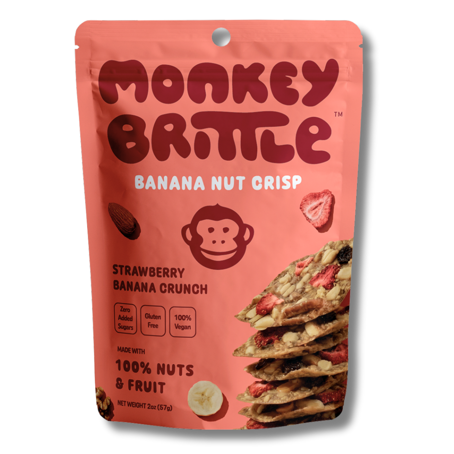 Monkey Brittle Strawberry Banana Nut Crisp (2oz Bag)