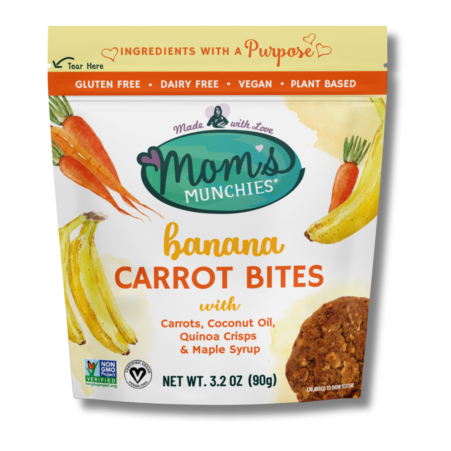 Mom's Munchies Banana Carrot Cookies (3.2oz Bag)