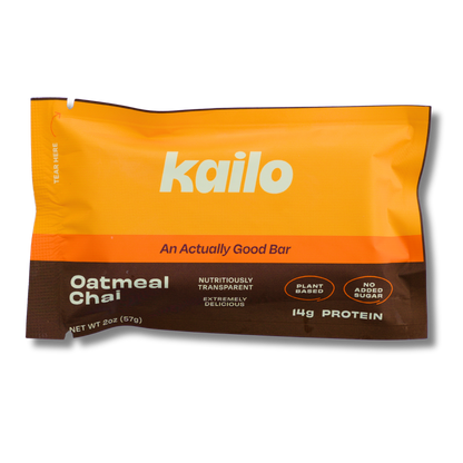 Kailo Oatmeal Chai Plant Based Protein Bar (2oz Bar)