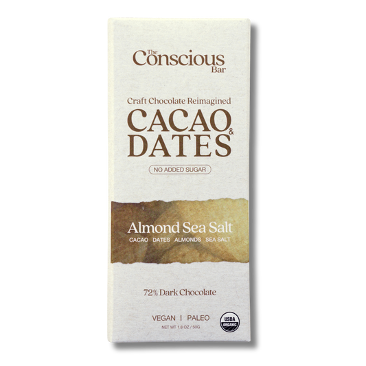 The Conscious Bar Almond Sea Salt Dark Chocolate (1.8oz Bar)