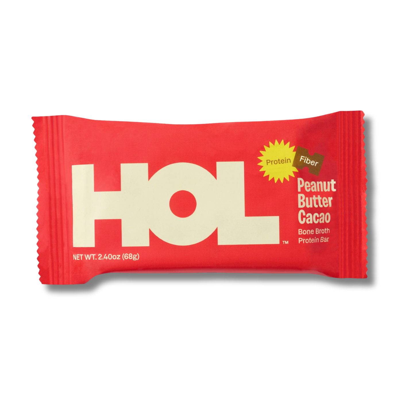 HOL Health Club Peanut Butter Cacao Bone Broth Protein Bar (2.4oz Bar)