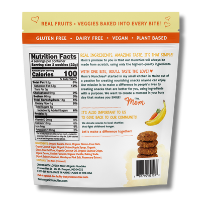 Mom's Munchies Banana Carrot Cookies (3.2oz Bag)
