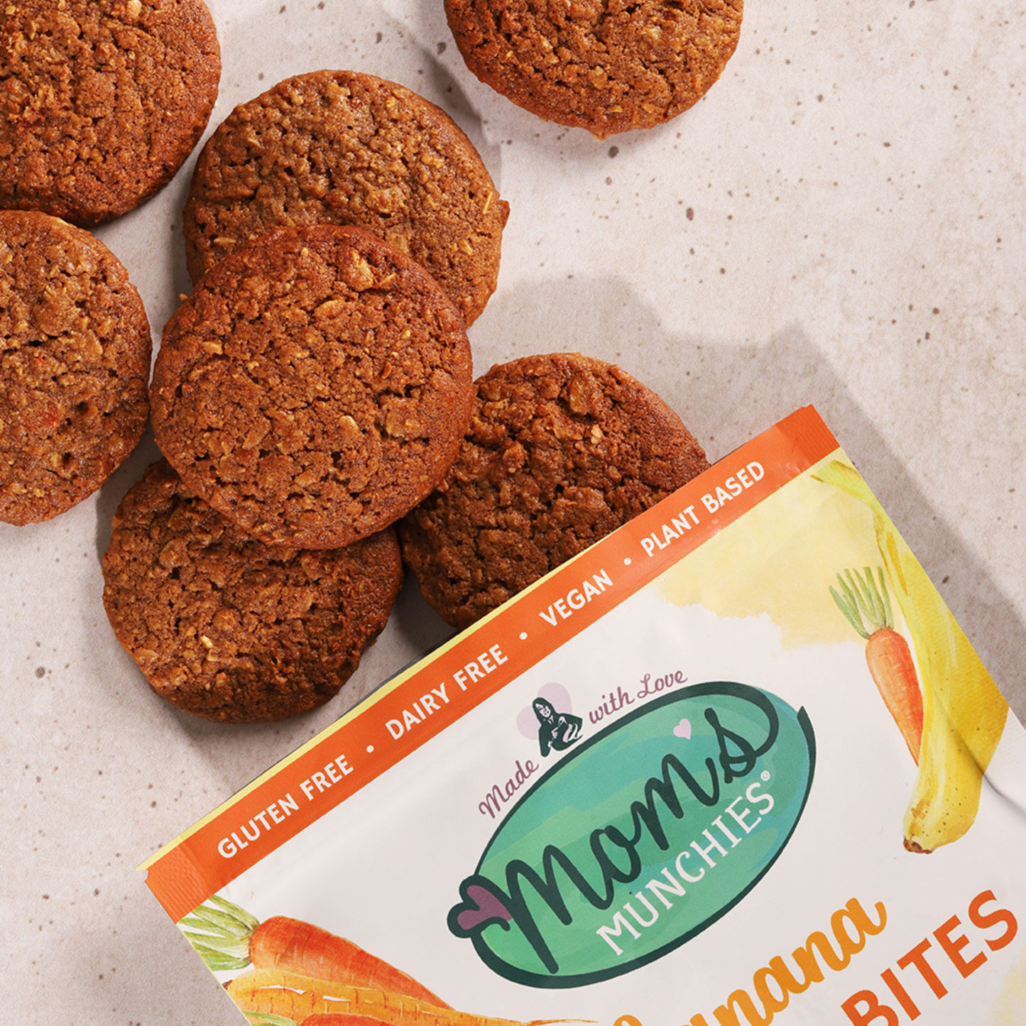 Mom's Munchies Banana Carrot Cookies (3.2oz Bag)