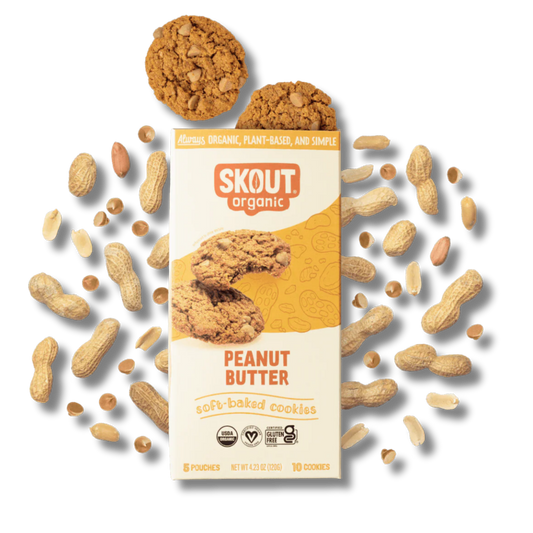 Skout Organic Peanut Butter Soft Baked Cookies (Box of 10 Cookies, 12g Each)