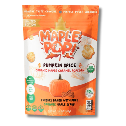 Pumpkin Spice Organic Maple Caramel Popcorn (3.6oz Bag)