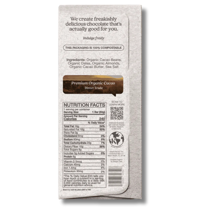 The Conscious Bar Almond Sea Salt Dark Chocolate (1.8oz Bar)