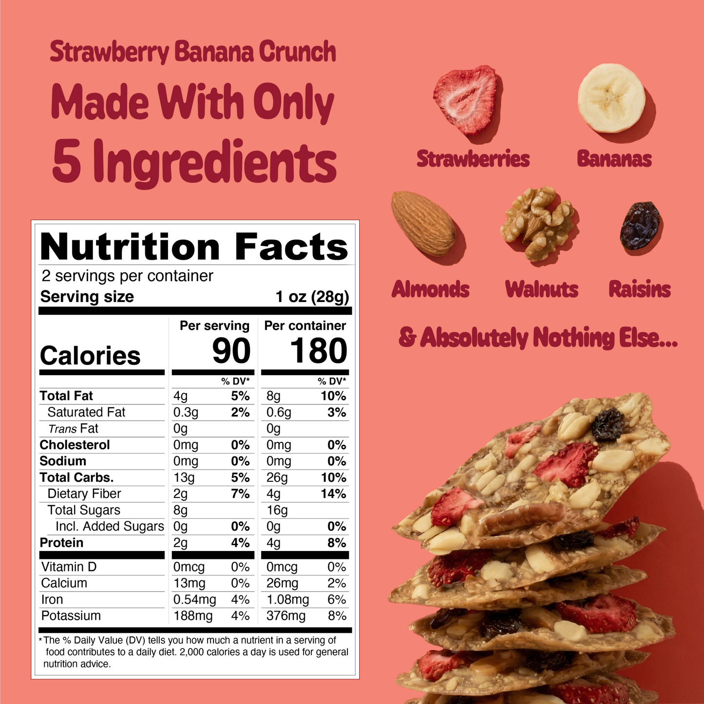 Monkey Brittle Strawberry Banana Nut Crisp (2oz Bag)