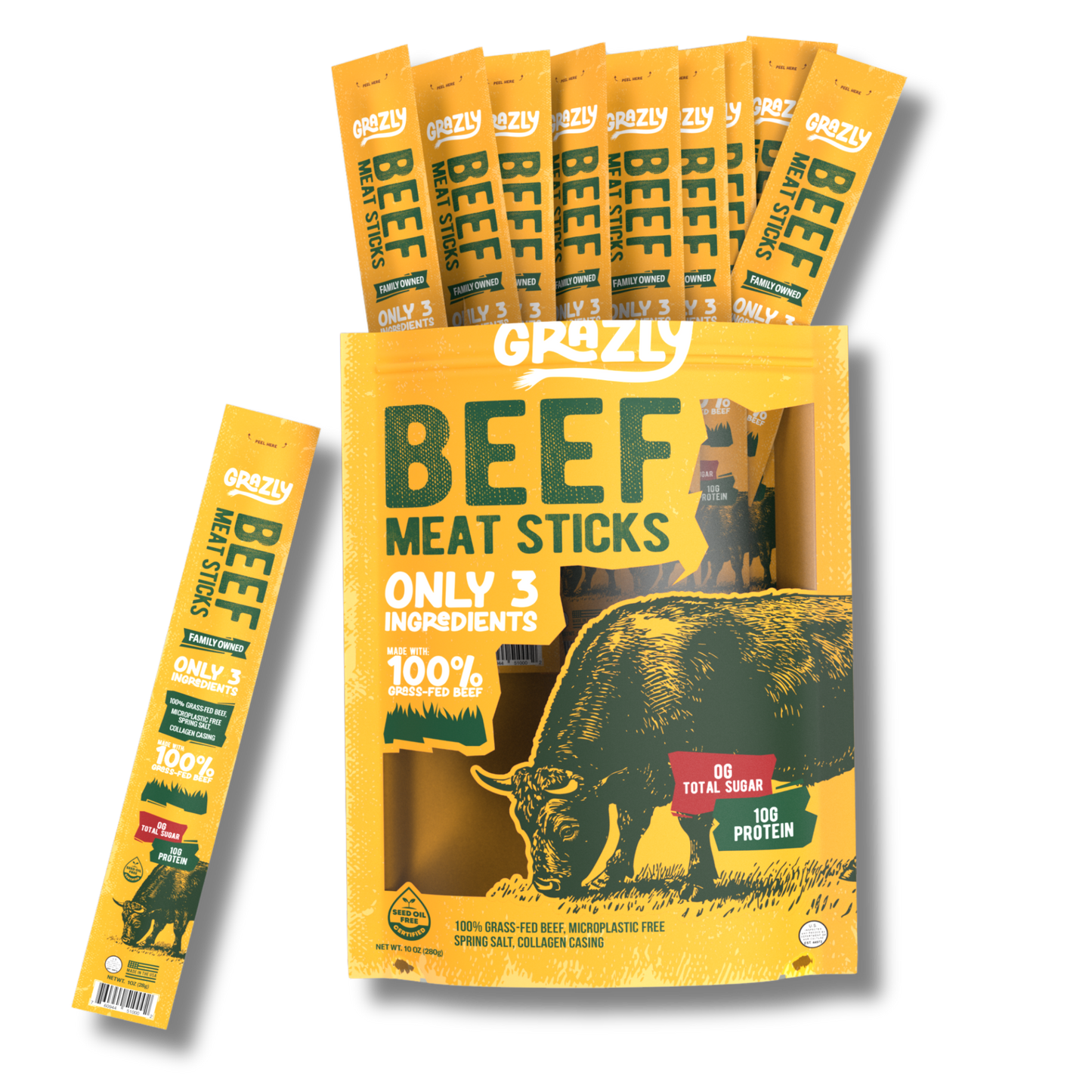 Grazly Beef Meat Sticks